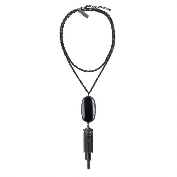 Kendra scott outlet gunmetal black necklace