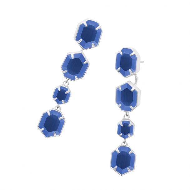 Kendra Scott Ruthie Earrings in Simulated Navy Cat s Eye