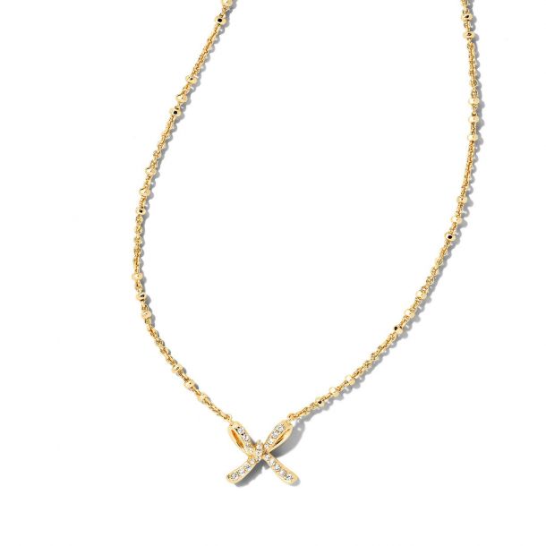 Kendra Scott Sasha Bow Pendant Necklace, Gold-Plated | REEDS Jewelers