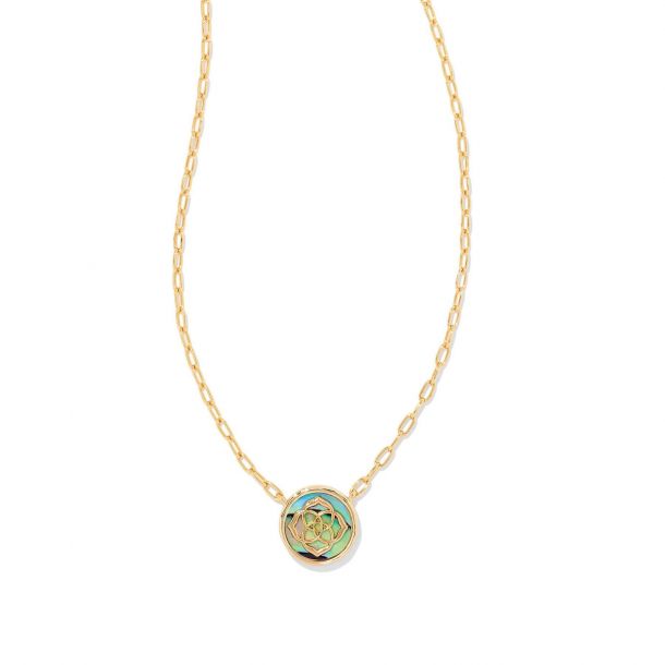 Kendra Scott Stamped Dira Pendant Necklace in Abalone Shell REEDS Jewelers