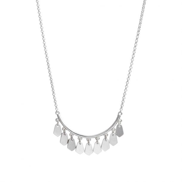 Kendra Scott Sydney Charm Bar Necklace Silver Tone