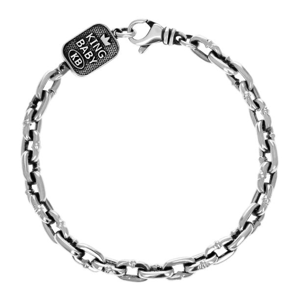 King Baby Large Handcuff Clasp Silver Bracelet