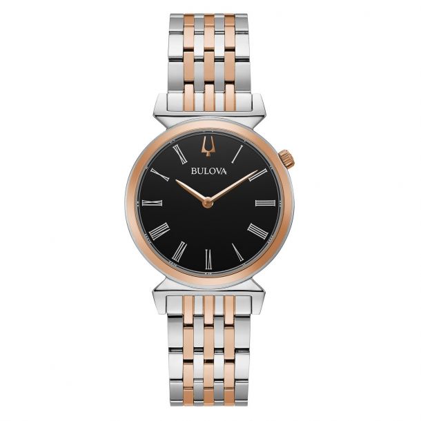 Ladies\' Bulova Classic Regatta Black Dial Two-Tone Beautiful Bulova Regatta Classic Women Watch Stainless Steel  main image 4