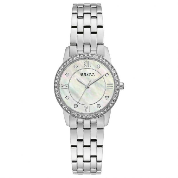 Bulova women's clearance watch with crystals