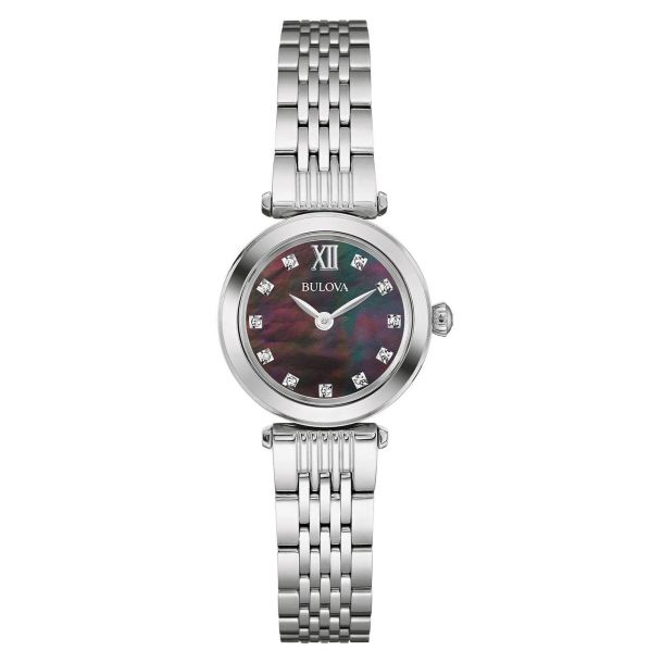 Ladies' Bulova Diamond Black Mother-of-Pearl Watch, 96P169 | REEDS Jewelers