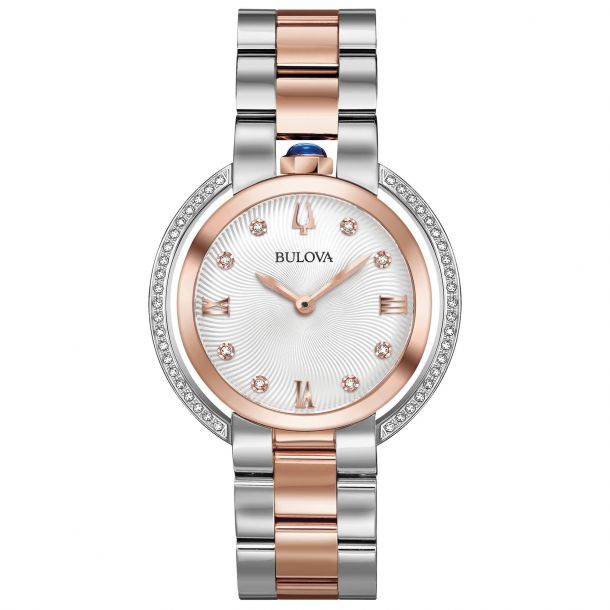 Ladies\' Bulova Rubaiyat 50Diamond Two-Tone Stainless Steel Watch 98R247 Running B36) Bulova Rubaiyat Quartz Ladies Watch, Stainless Steel  main image 2