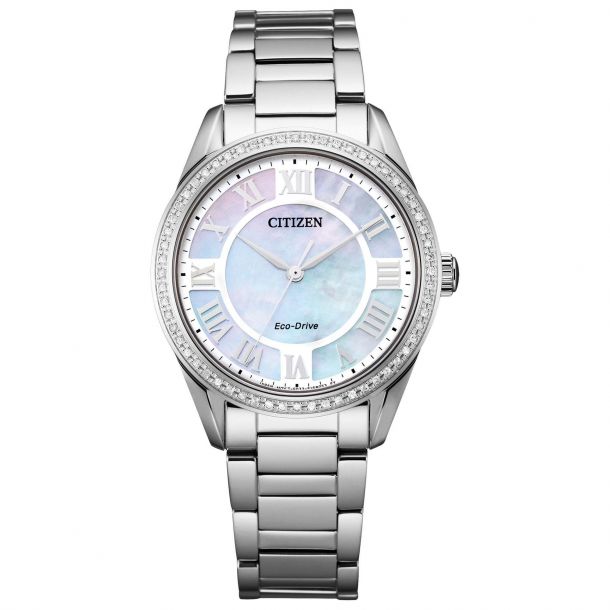 Ladies Citizen Eco Drive Arezzo Diamond Stainless Steel Watch 32.3mm EM0880 54D REEDS Jewelers