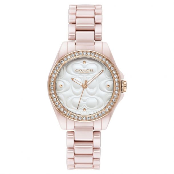 Coach pink ceramic watch on sale