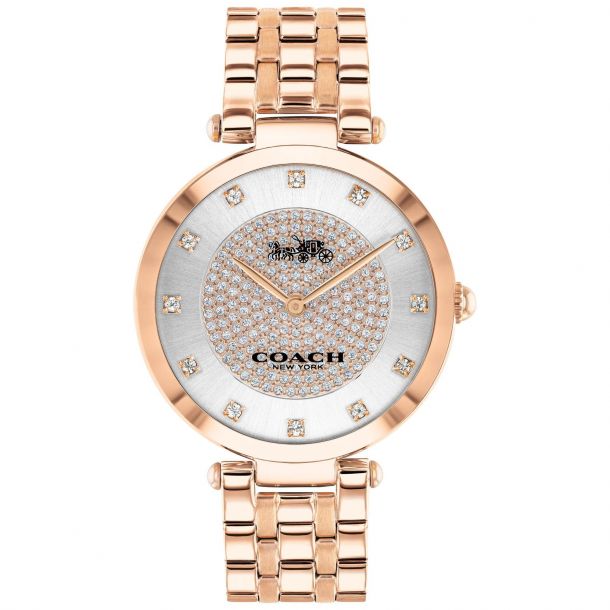 Ladies' COACH Park Crystal and Rose Gold-Tone Bracelet Watch 14503735 |  REEDS Jewelers