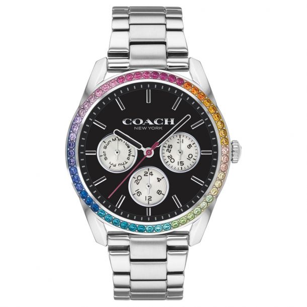 Coach Women's Preston Rainbow Crystal Bracelet Watch