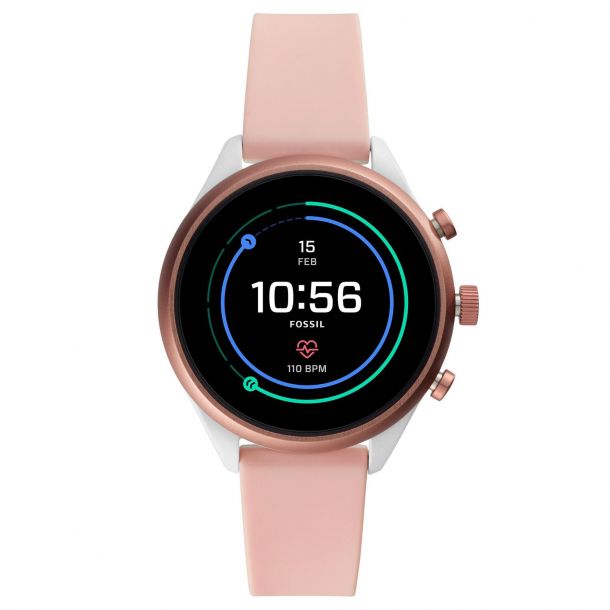Ladies Fossil Sport Smartwatch in Blush Silicone FTW6022