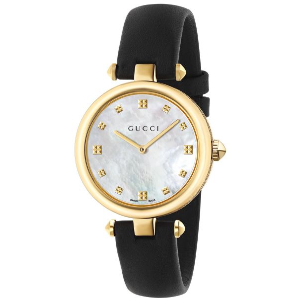 Gucci watch black leather strap outlet