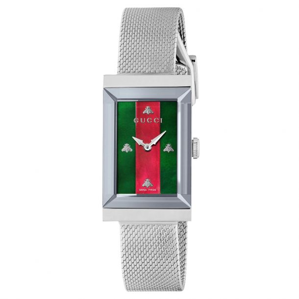 Ladies Gucci G Frame Stainless Steel Rectangle Dial Watch