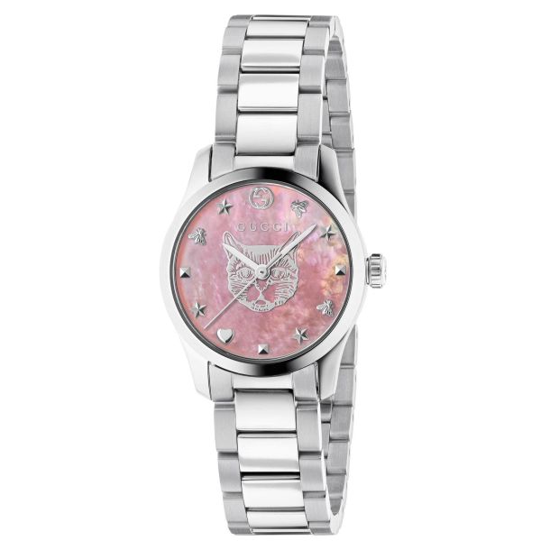 Ladies' Gucci G-Timeless Pink Mother-of-Pearl Dial Stainless Steel