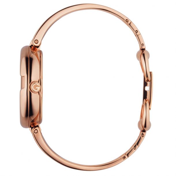Ladies Gucci Guccissima Rose Gold Tone Black Dial Watch YA134305 REEDS Jewelers