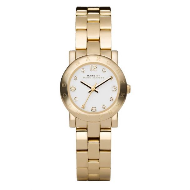 Ladies Marc by Marc Jacobs Mini Amy Gold Tone Crystal Watch 26mm REEDS Jewelers