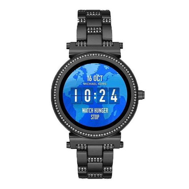 Ladies Michael Kors Access Sofie Black Tone Pav Stainless Steel Special Edition Smartwatch MKT5035
