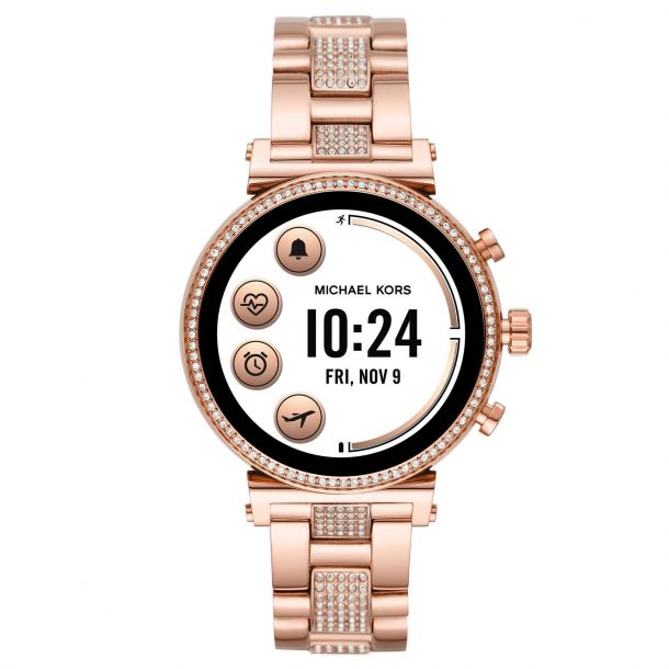 Michael kors sofie sales pave rose gold smartwatch