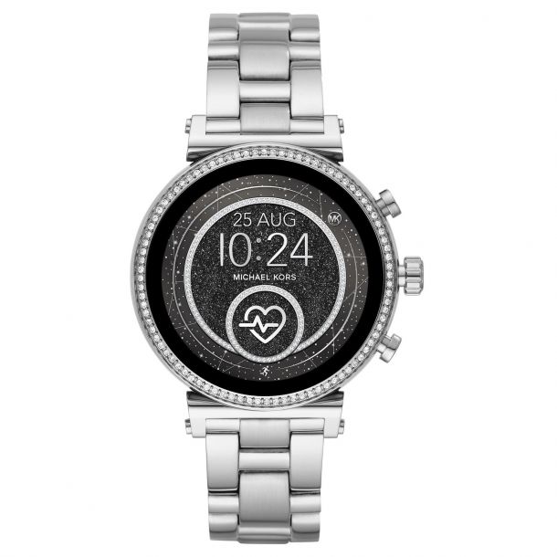 excentrisk Inspirere Skrøbelig Ladies' Michael Kors Access Sofie Heart Rate Silver-Tone Smartwatch MKT5061  | REEDS Jewelers