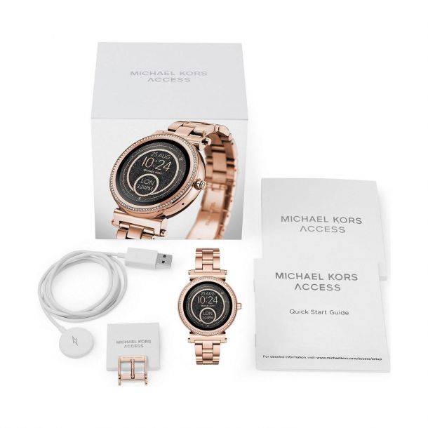 Ladies Michael Kors Access Sofie Rose Gold Tone Stainless Steel Smartwatch MKT5022 REEDS Jewelers