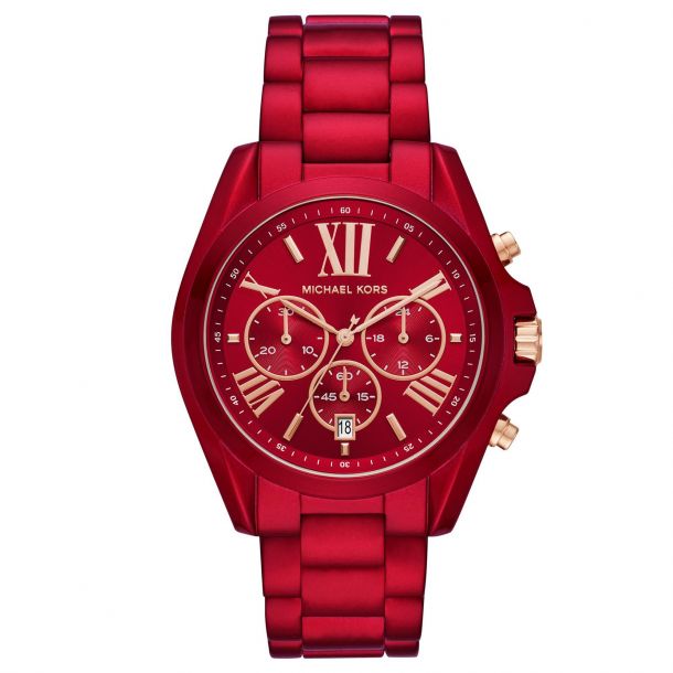 Ladies' Michael Kors Bradshaw Chronograph Red-tone Stainless Steel Bracelet  Watch MK6724 | REEDS Jewelers