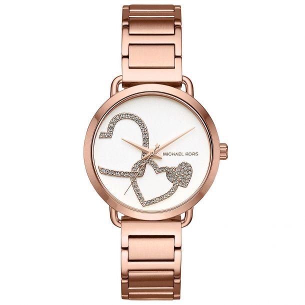 Ladies Michael Kors Portia Rose Gold Tone Bracelet Watch MK3825