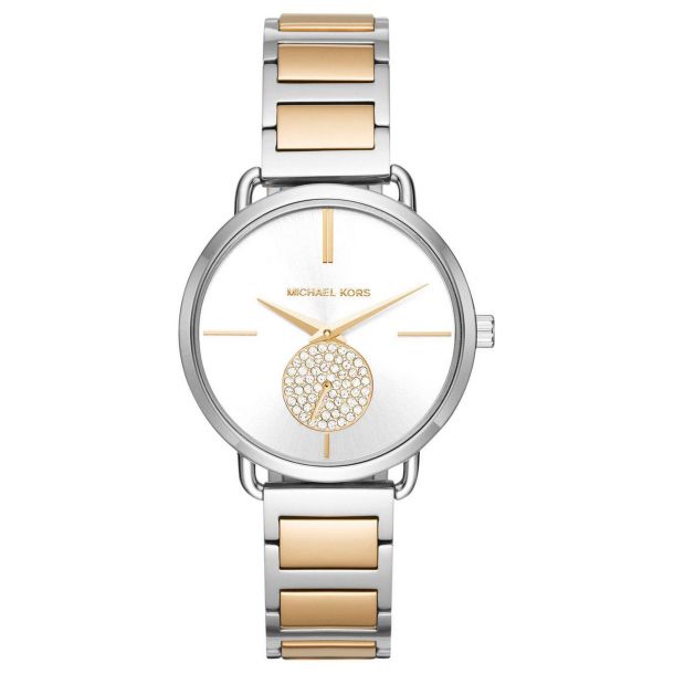 Ladies Michael Kors Portia Two Tone Stainless Steel Bracelet Watch MK3679 REEDS Jewelers