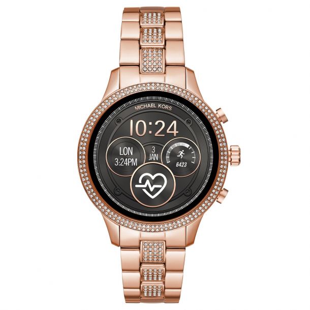 Ladies Michael Kors Runway Pave Rose Gold Tone Smartwatch MKT5052 REEDS Jewelers
