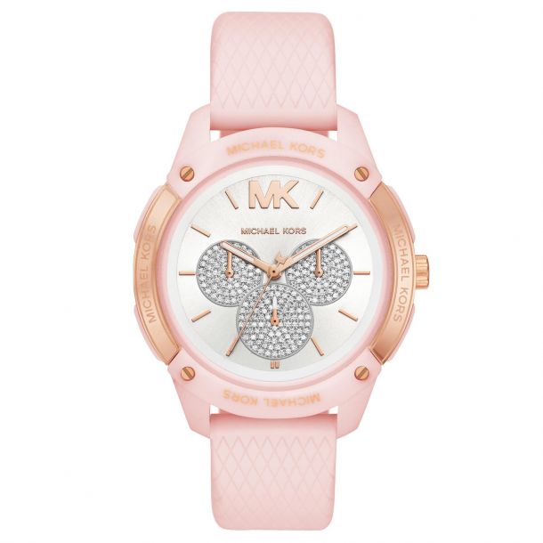 Ladies' Michael Kors Ryder Pink Silicone Strap Watch MK6702 | REEDS Jewelers
