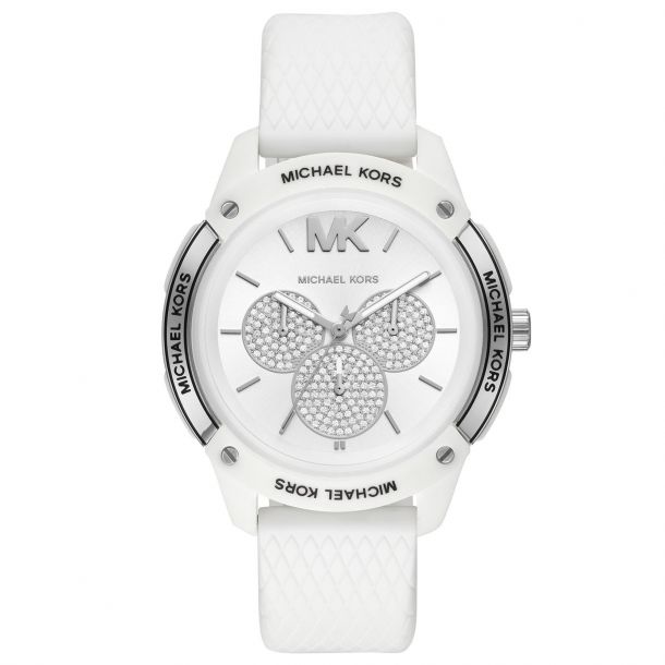 Ladies Michael Kors Ryder White Silicone Strap Watch MK6700