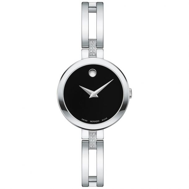 Ladies Movado Esperanza Diamond Stainless Steel Bangle Watch 0607471