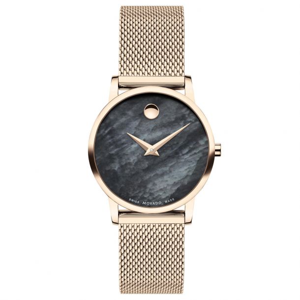 Ladies' Movado Museum Classic Black Mother-of-Pearl Dial Carnation