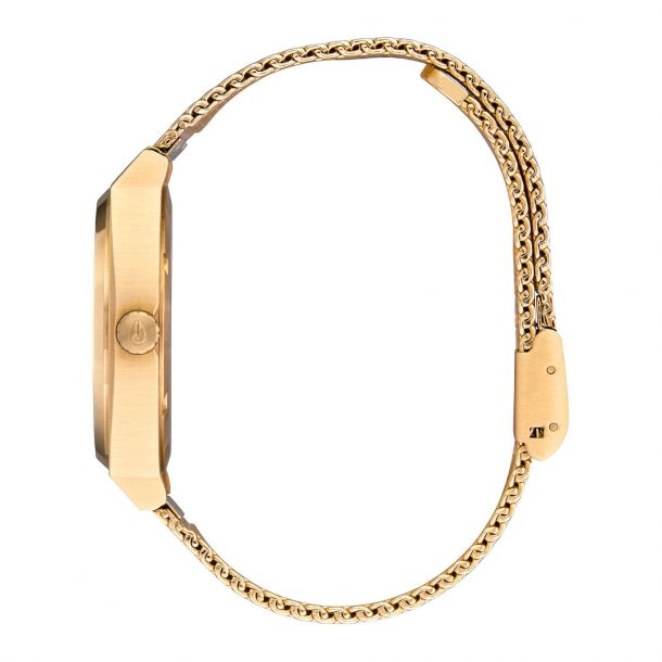Ladies Nixon Time Teller Milanese Gold Bracelet Watch A1187 502 00 REEDS Jewelers