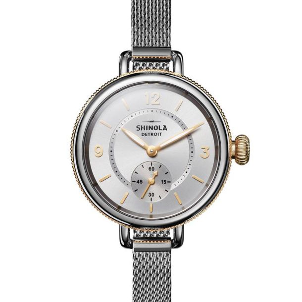 Ladies Shinola The Birdy Stainless Steel Mesh Bracelet Watch S0120121838