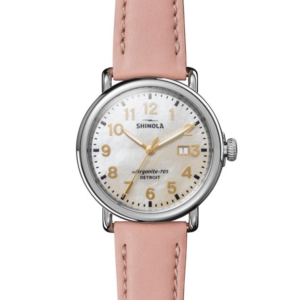 Ladies Shinola The Runwell Pink Leather Strap Watch S0120194483