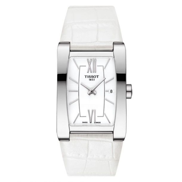 Ladies Tissot Generosi T White Leather Strap Watch T1053091601800