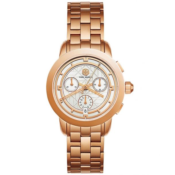 Ladies' Tory Burch Classic Chronograph Rose Gold-Tone Watch TBW1033 | REEDS  Jewelers