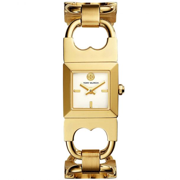 Ladies' Tory Burch Double-T Link Yellow Gold Tone Watch TBW5400 | REEDS  Jewelers