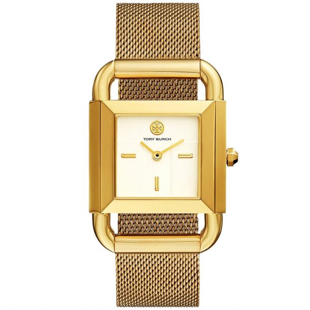 Ladies Tory Burch Phipps Gold Tone Mesh Stainless Steel Watch TBW7250