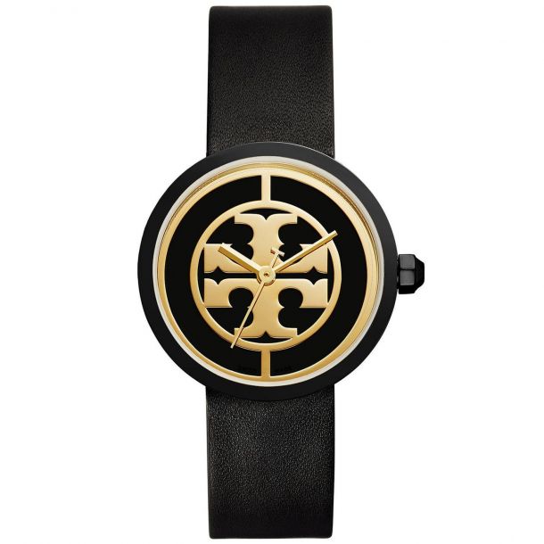 Ladies' Tory Burch Reva Black Dial Leather Strap Watch TBW4024 | REEDS  Jewelers