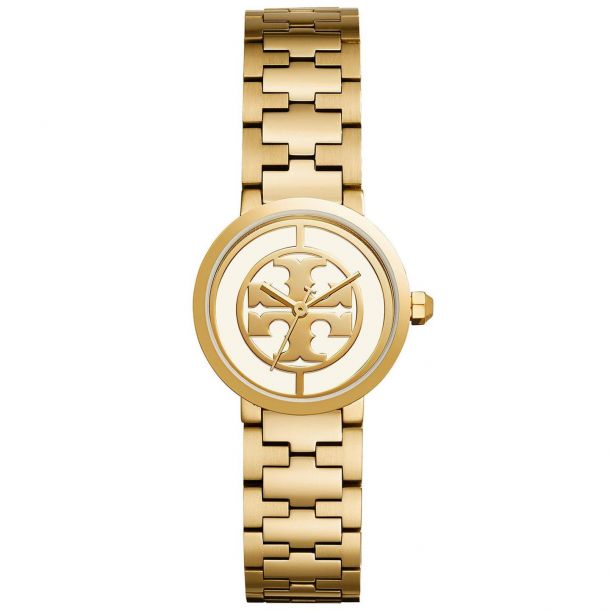 Ladies Tory Burch Reva Yellow Gold Tone Watch TBW4011
