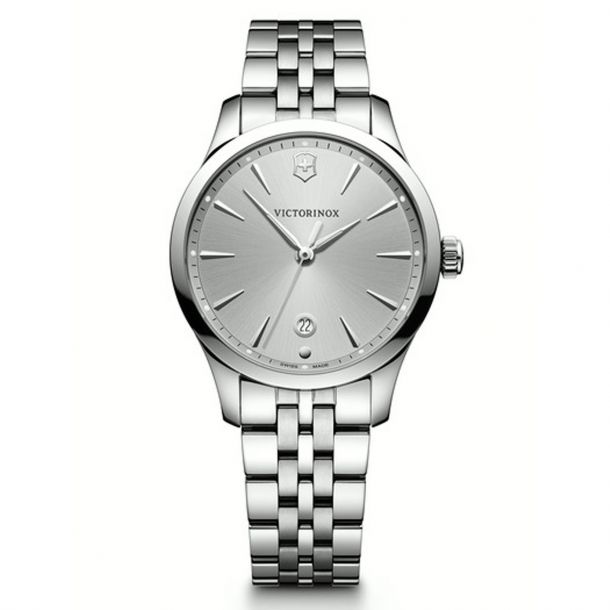 Ladies Victorinox Swiss Army Alliance Stainless Steel Grey Dial 35mm Watch 241828