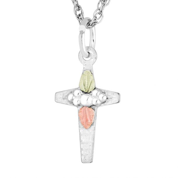 Landstrom's black hills gold cross necklace top