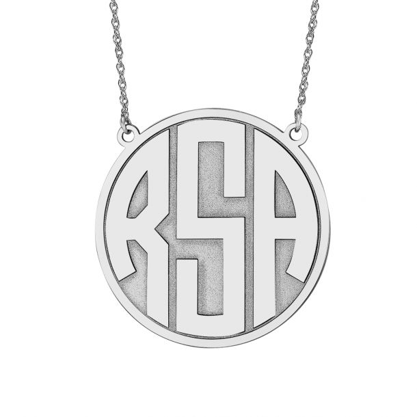 Alison and Ivy Large Original Recessed Monogram Necklace 40mm