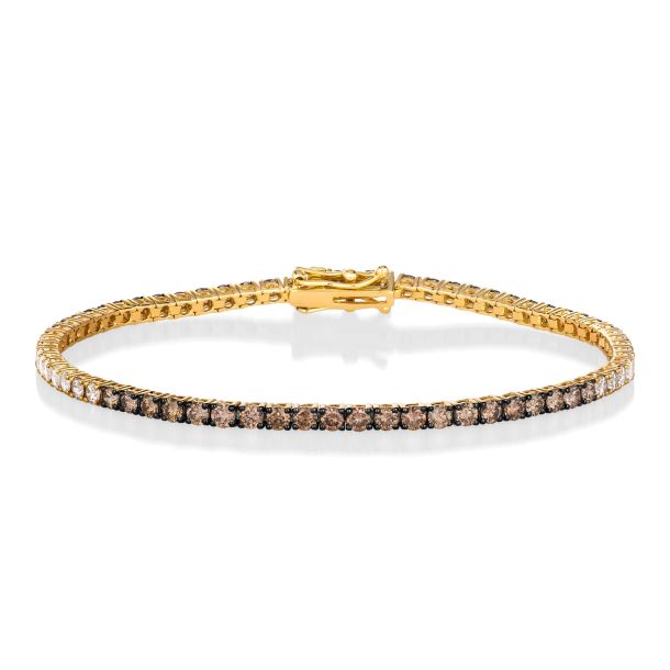 Le Vian® 3 1/2ctw Chocolate Ombré Diamonds® and Vanilla Diamonds™ 14k Honey  Gold™ Tennis Bracelet | REEDS Jewelers