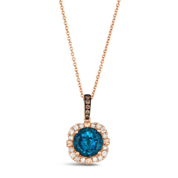 Le Vian® Deep Sea Blue Topaz™ 1/3ctw Chocolate Diamonds® and Nude