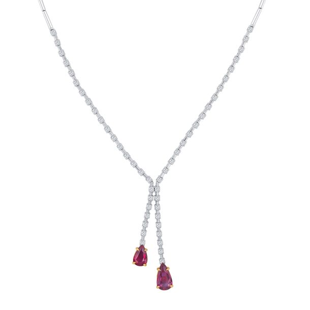 Le Vian Passion Ruby and 1 1 3ctw Vanilla Diamonds 18k Two Tone Gold Necklace