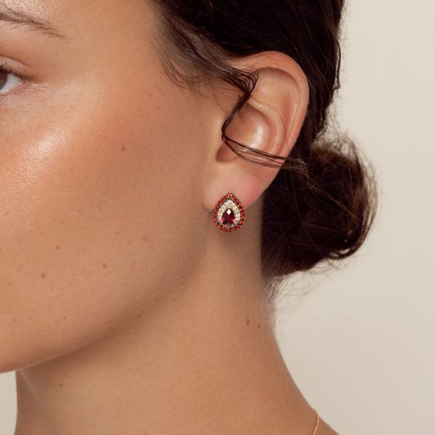 Le vian shop raspberry rhodolite earrings