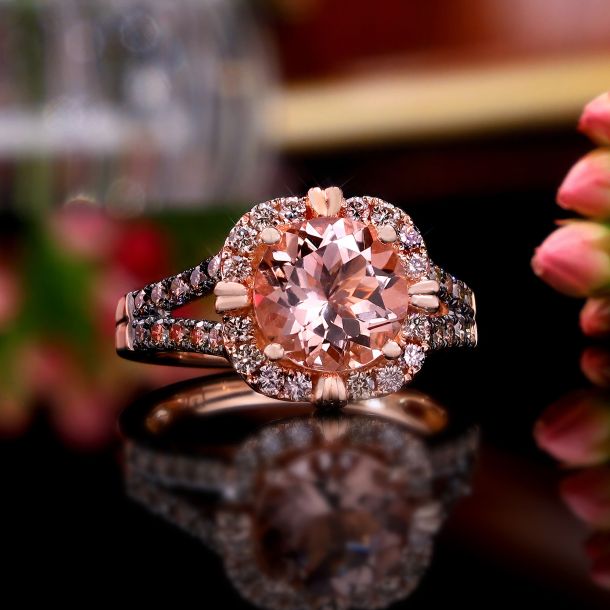 Le vian 14ct strawberry online gold peach morganite ring