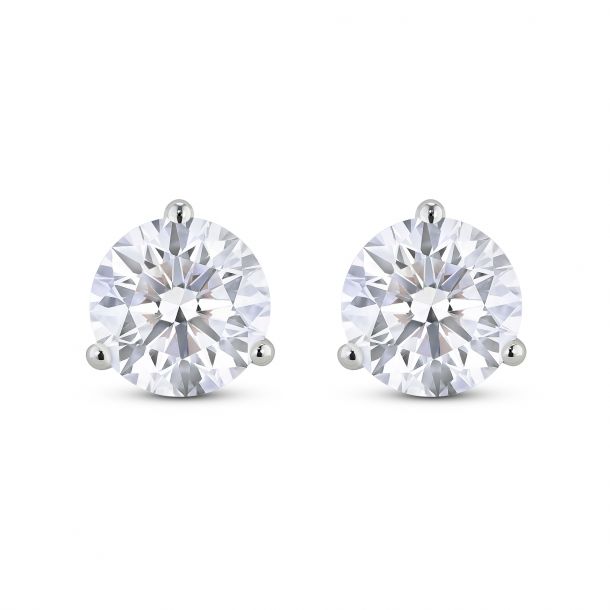 Lightbox 2-Carat Lab Grown Diamond Solitaire Stud Earrings in White/14K White Gold